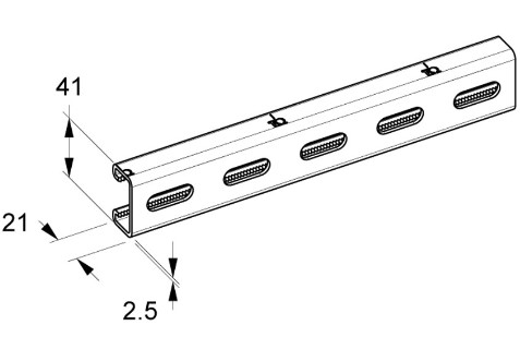 UNISTRUT BLANCO 40X20MMx1metro