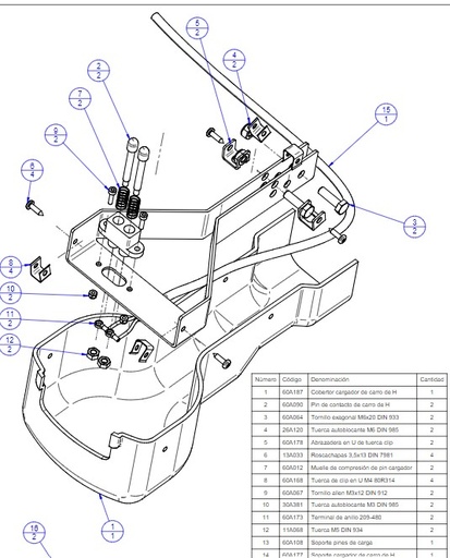 [XYH8L (60B052)] Chariot pour H charge au rail (complet)