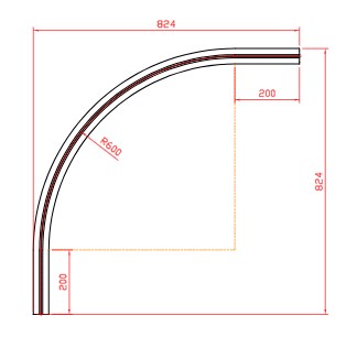 [H8/3-90 (60A377)] Raíl curva pintada 90º